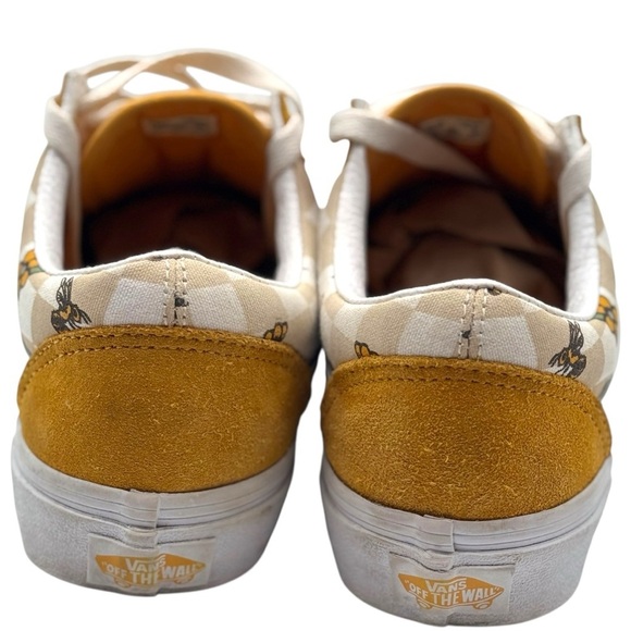 VANS Old School Cottage Yellow Suede Checkerboard Floral Sneakers Size 6.5 - Picture 6 of 9